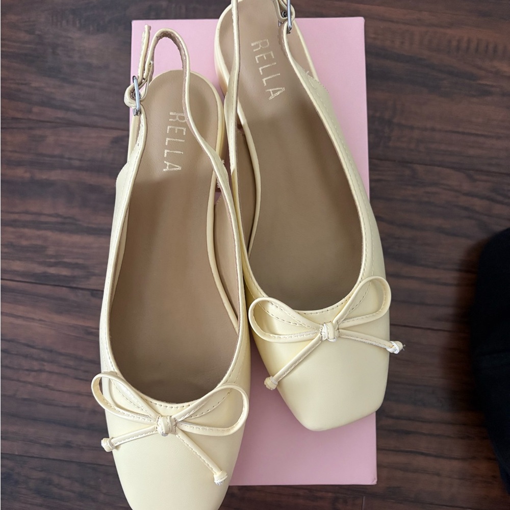 Women's Butter Yellow Slingback Flat